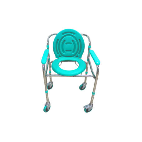 Commode Chair SS Adjustable Wheel